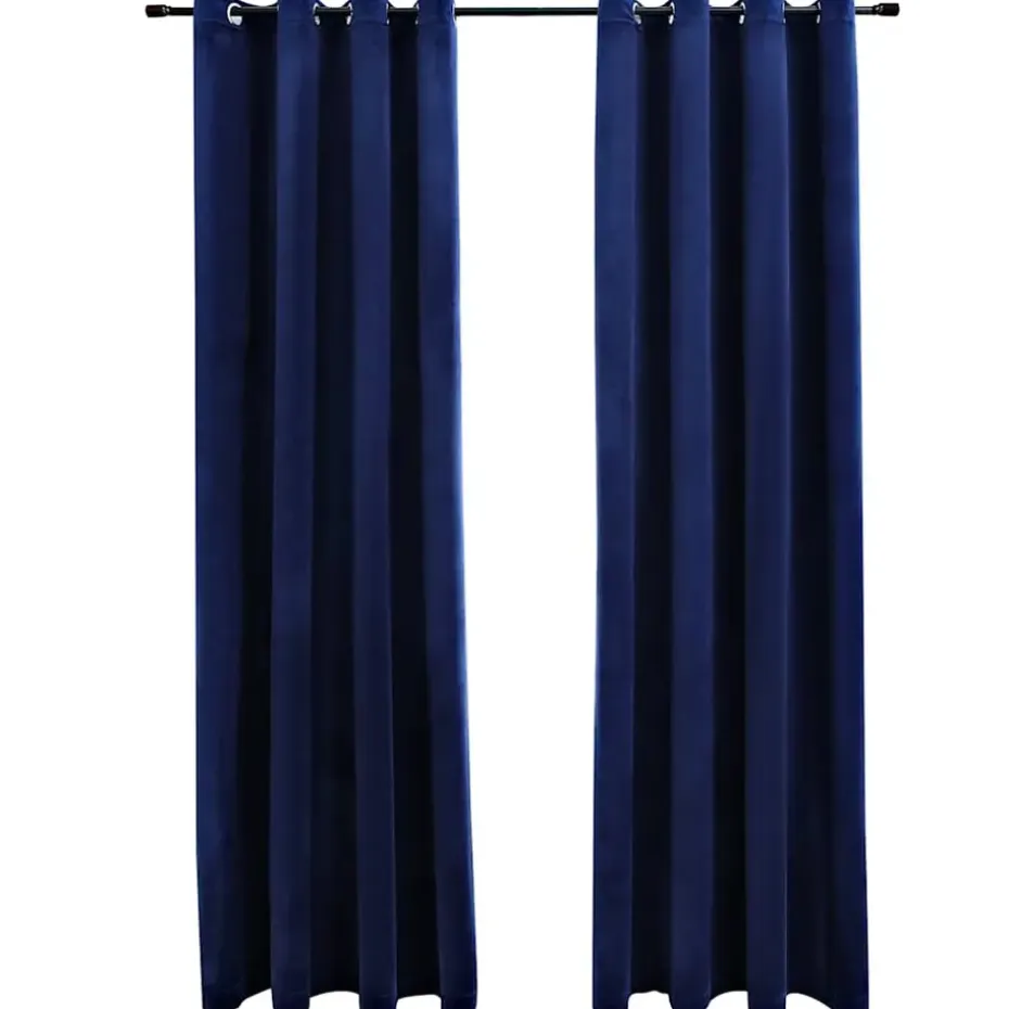 vidaXL - Gordijn - Blauw - Fluweel - 140 x 225 cm - 2 stuks