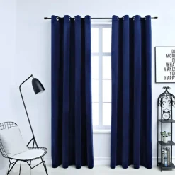 vidaXL - Gordijn - Blauw - Fluweel - 140 x 245 cm - 2 stuks