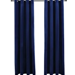 vidaXL - Gordijn - Blauw - Fluweel - 140 x 175 cm - 2 stuks