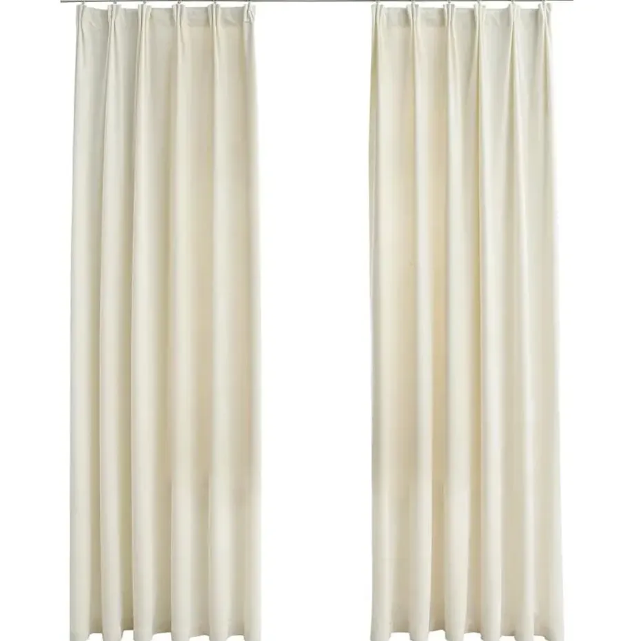 vidaXL - Gordijn - Crème - Fluweel - 140 x 225 cm - 2 stuks