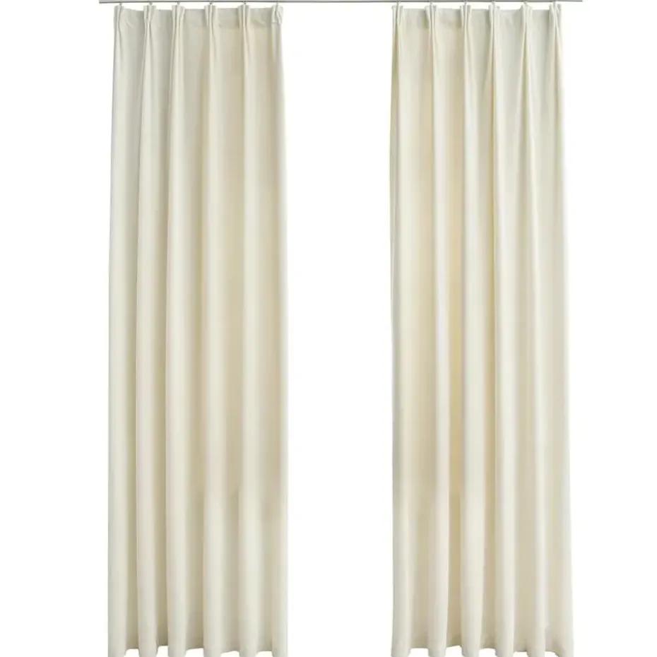 vidaXL - Gordijn - Crème - Fluweel - 140 x 245 cm - 2 stuks