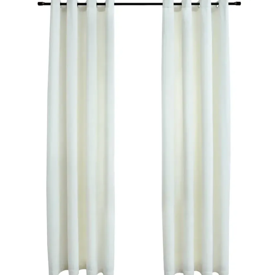 vidaXL - Gordijn - Crème - Fluweel - 140 x 225 cm - 2 stuks