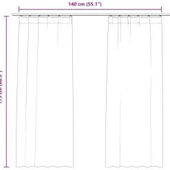 vidaXL - Gordijn - Crème - Fluweel - 140 x 175 cm - 2 stuks