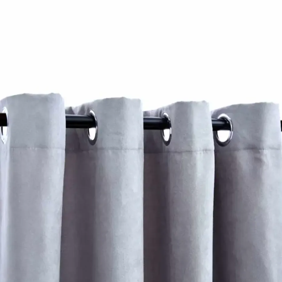 vidaXL - Gordijn - Grijs - Stof - 140 x 245 cm - 2 stuks