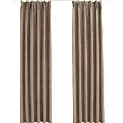 vidaXL - Gordijn - Taupe - Stof - 140 x 225 cm - 2 stuks