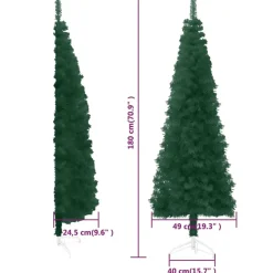 vidaXL - Halve Kunstkerstboom - Groen - 180 cm