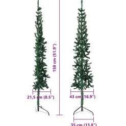 vidaXL - Halve Kunstkerstboom - Groen - 150 cm