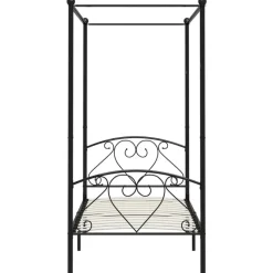 vidaXL - Hemelbed met hoofdbord - Zwart - Metaal - 90x200 cm