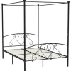 vidaXL - Hemelbed met hoofdbord - Zwart - Metaal - 160x200 cm