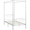 vidaXL - Hemelbed met hoofdbord - Wit - Metaal - 100x200 cm