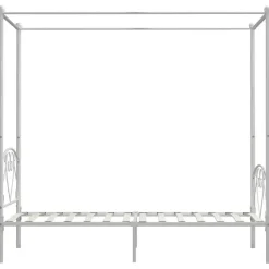 vidaXL - Hemelbed met hoofdbord - Wit - Metaal - 100x200 cm