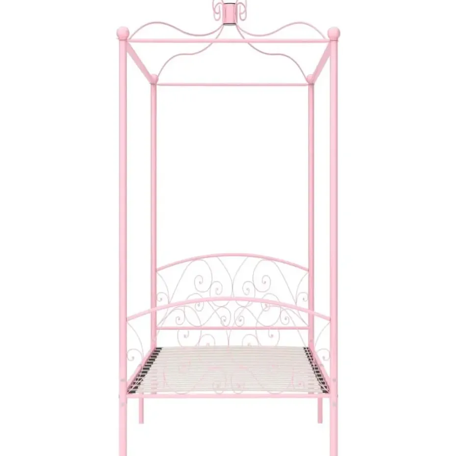 vidaXL - Hemelbed met verfijnd ontwerp - Roze - Metaal - 100x200 cm