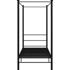 vidaXL - Hemelbedframe met latten - Zwart - Metaal - 100x200 cm