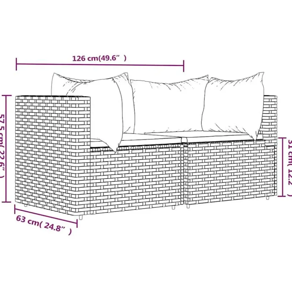 vidaXL - Hoekbank - Bruin - Poly rattan