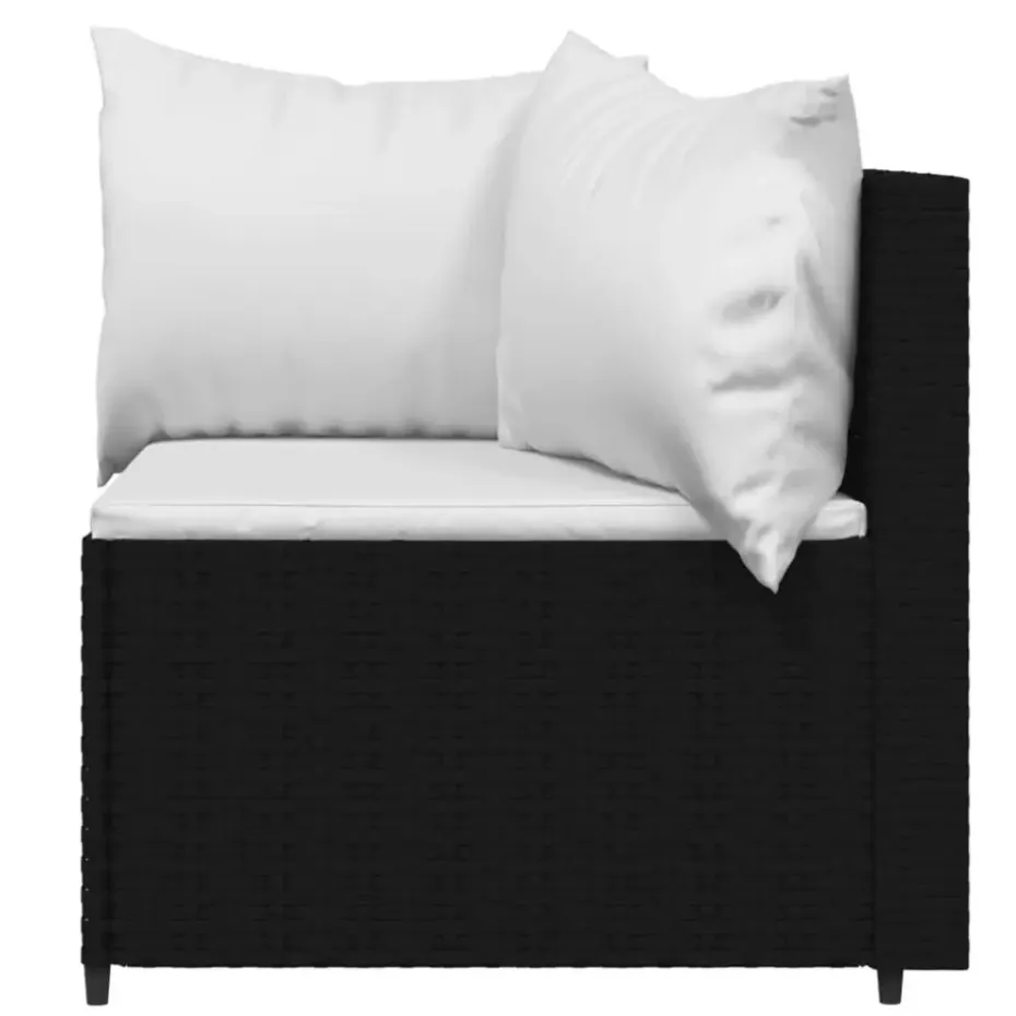 vidaXL - Hoekbank - Zwart - Poly rattan