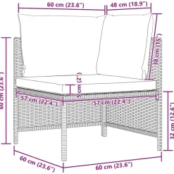 vidaXL - Hoekbank sectioneel - Grijs - Poly rattan - Met kussens