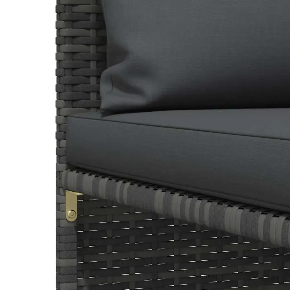 vidaXL - Hoekbank sectioneel - Grijs - Poly rattan - Met kussens