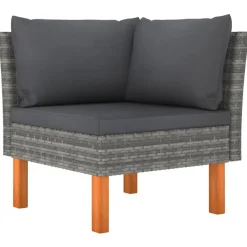 vidaXL - Hoekbanken - Grijs - Poly rattan - 2 stuks