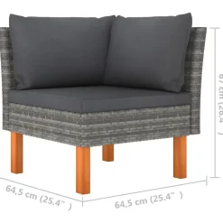 vidaXL - Hoekbanken - Grijs - Poly rattan - 2 stuks
