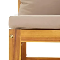 vidaXL - Hoekbanken sectioneel - Taupe - Acaciahout - 2 stuks