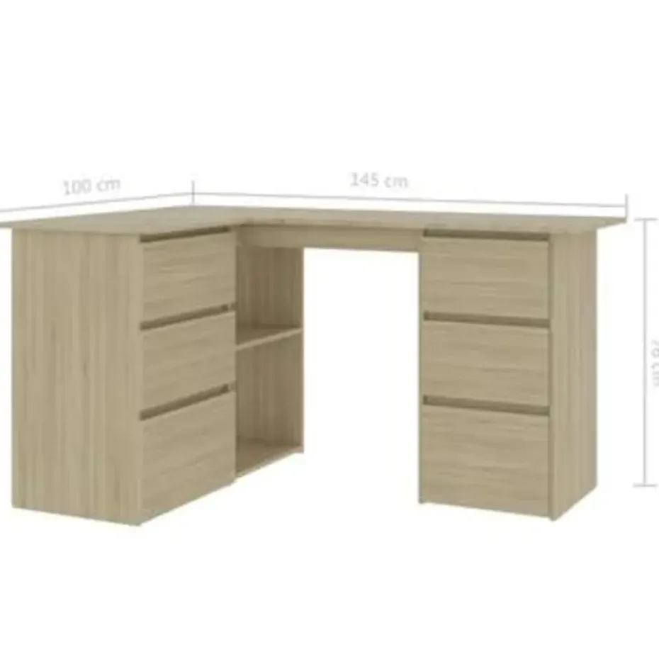 vidaXL - Hoekbureau - Bruin - Bewerkt hout