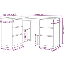 vidaXL - Hoekbureau - Bruin - Bewerkt hout