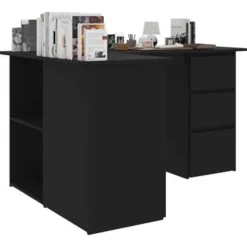 vidaXL - Hoekbureau - Zwart - Bewerkt hout