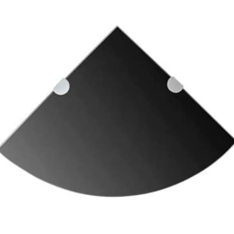 vidaXL - Hoekplank - Zwart - Glas - 25 x 25 cm