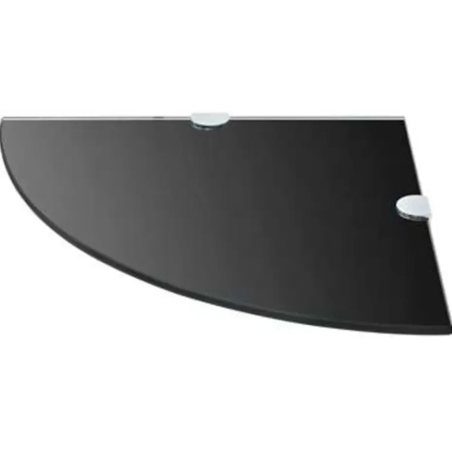 vidaXL - Hoekplank - Zwart - Glas - 25 x 25 cm