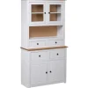 vidaXL - Hoge Kast - Wit - Grenenhout