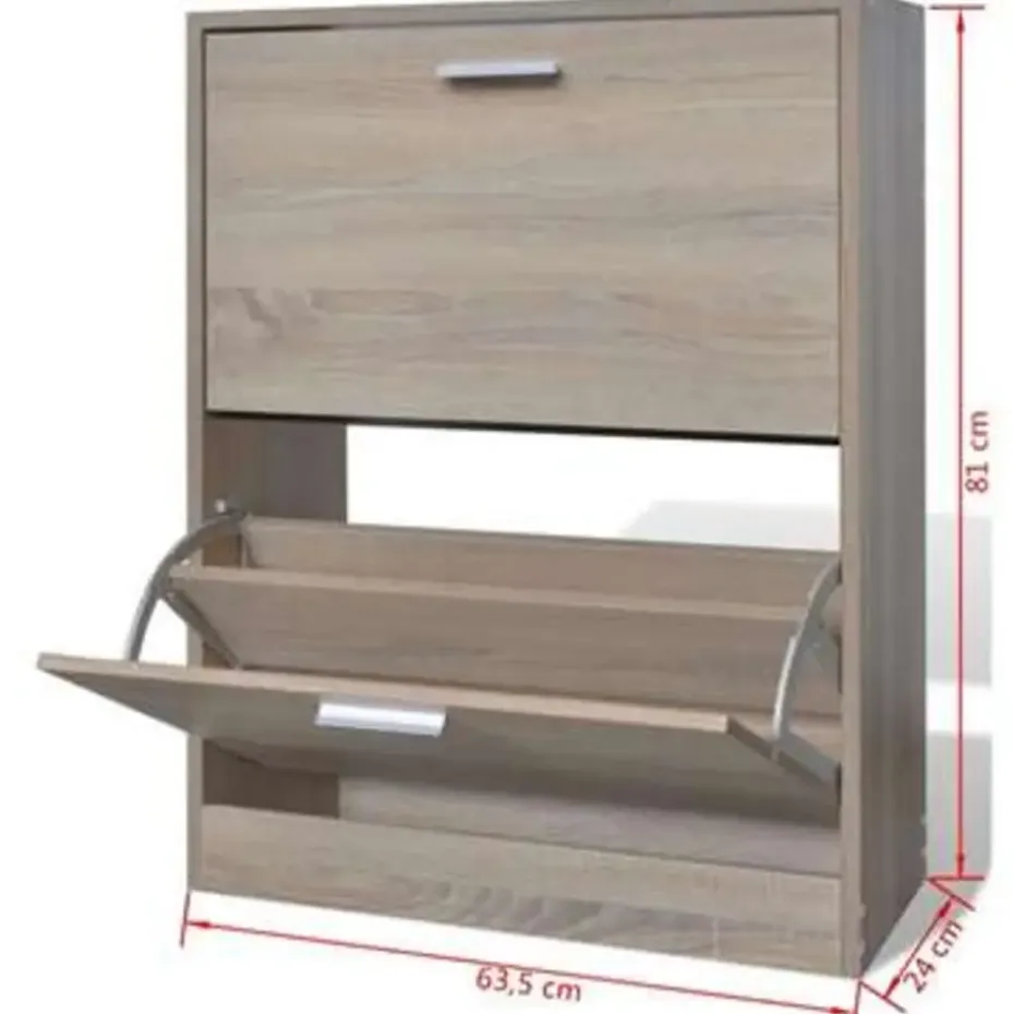 vidaXL - Houten Schoenenkast - Bruin - Hout