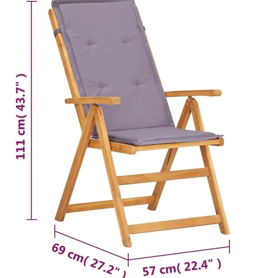 vidaXL - Houten Stoel - Grijs - Hout - 2 stuks