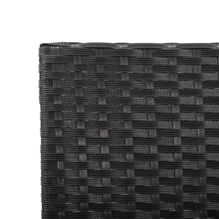 vidaXL - 2-in-1 Tuinbankje met kussens - Zwart - Poly rattan - 176x70x80 cm