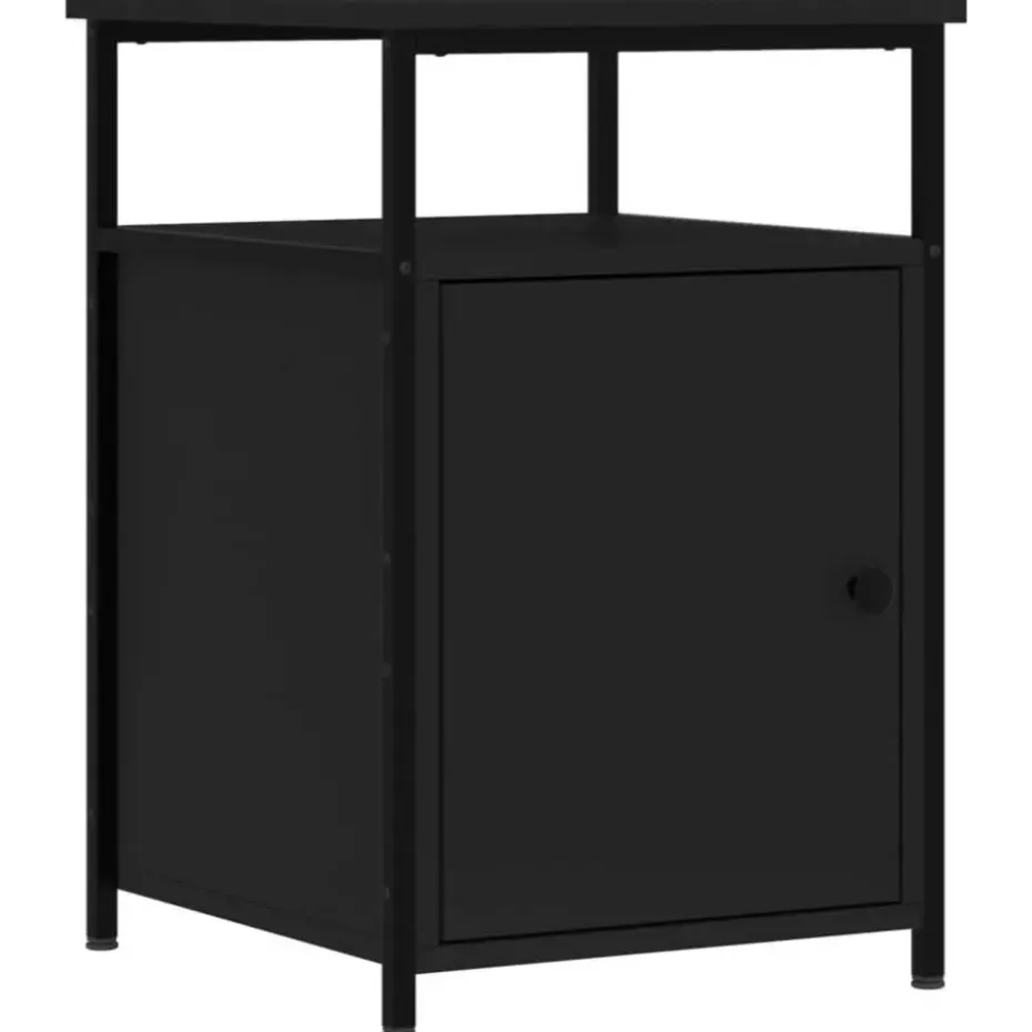 vidaXL - Industrieel Nachtkastjes met deur - Zwart - 40x42x60 cm - Set van 2