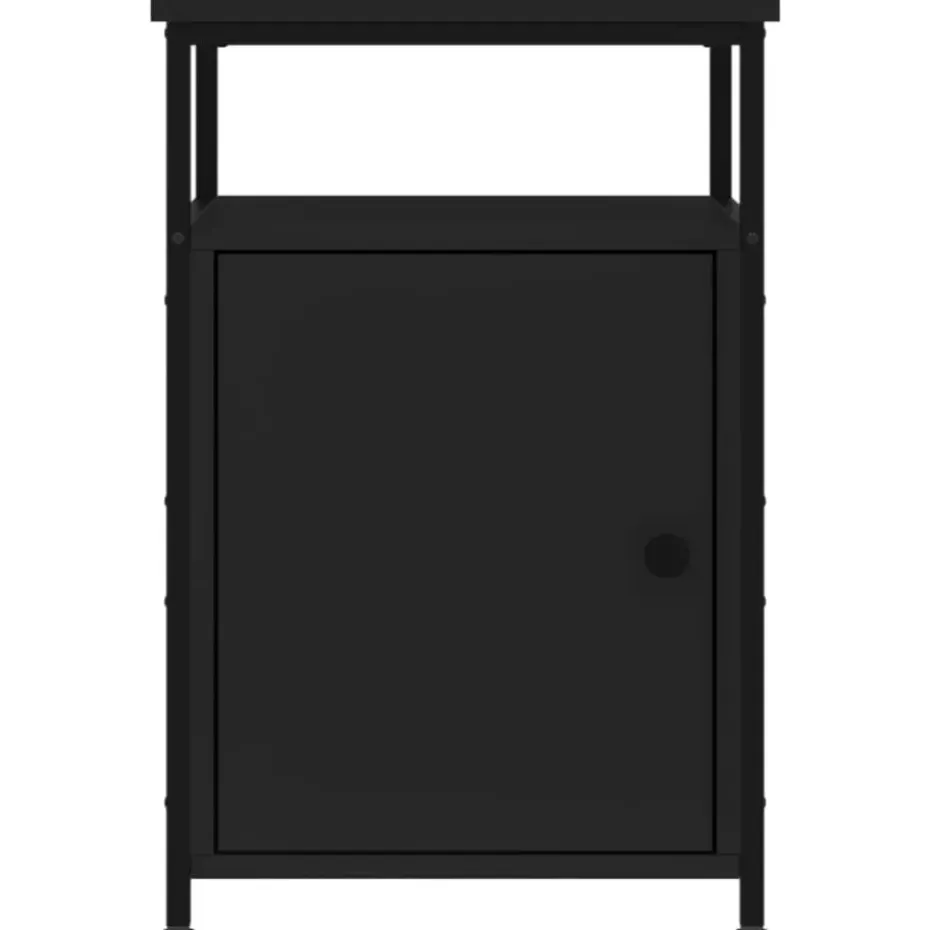 vidaXL - Industrieel Nachtkastjes met deur - Zwart - 40x42x60 cm - Set van 2