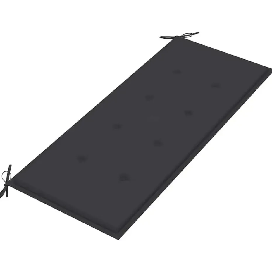 vidaXL - Inklapbaar Tuinbank met antraciet kussen - Bamboe - 118x38x45 cm