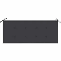 vidaXL - Inklapbaar Tuinbank met antraciet kussen - Bamboe - 118x38x45 cm