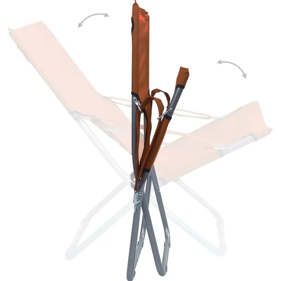 vidaXL - Inklapbare Strandstoel - Bruin - Stof - 2 stuks