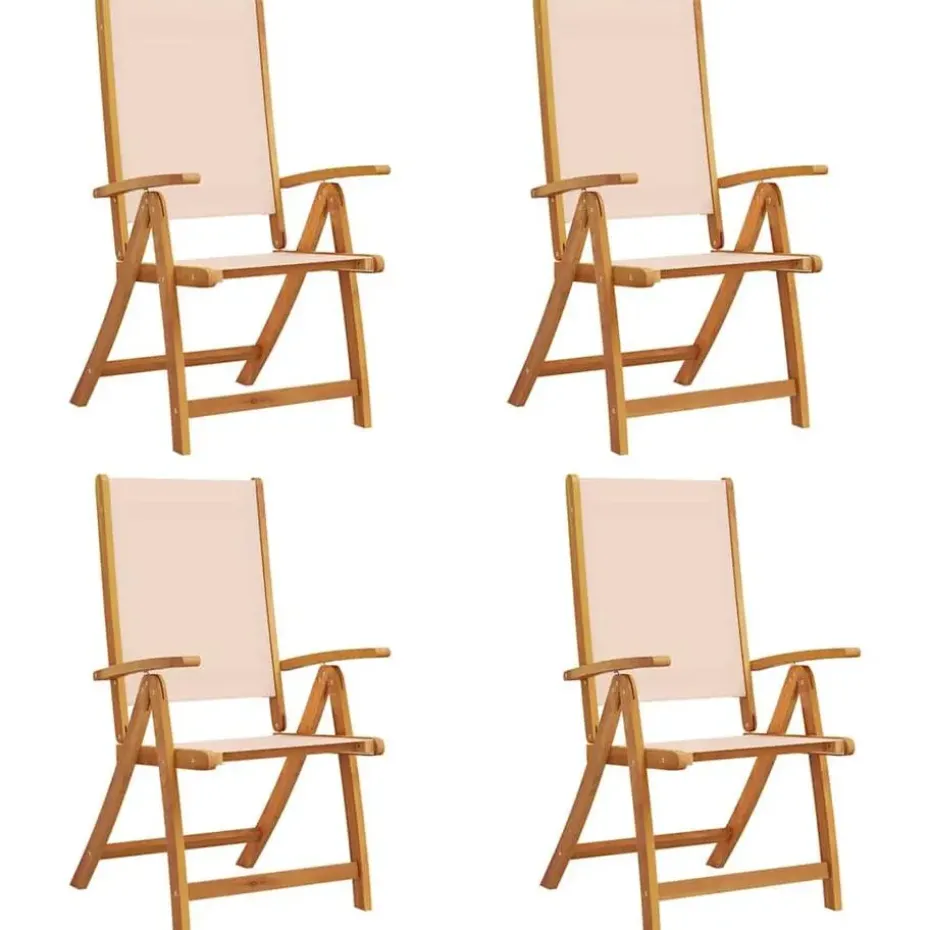 vidaXL - Inklapbare Tuinstoelen - Bruin - Acaciahout - 4 stuks