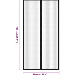 vidaXL - Insectengordijn - Zwart - Polyester - 210 x 100 cm