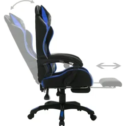vidaXL - Kantoorstoel - Blauw - Kunstleer