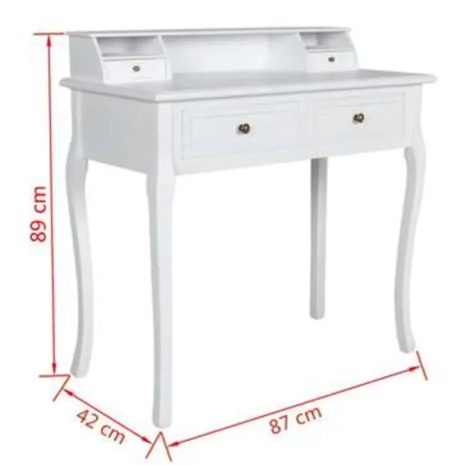 vidaXL - Kaptafel - Wit - Hout