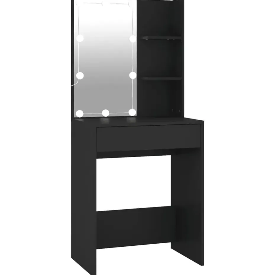 vidaXL - Kaptafel - Zwart - Bewerkt hout