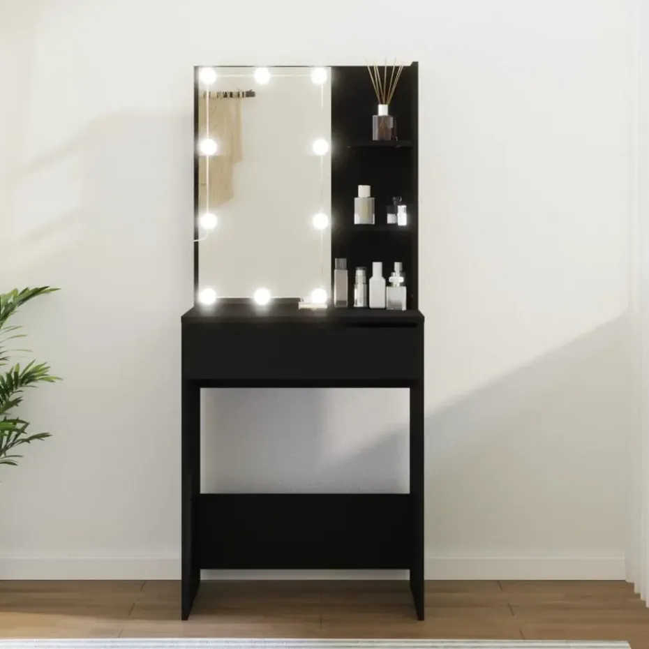 vidaXL - Kaptafel - Zwart - Bewerkt hout