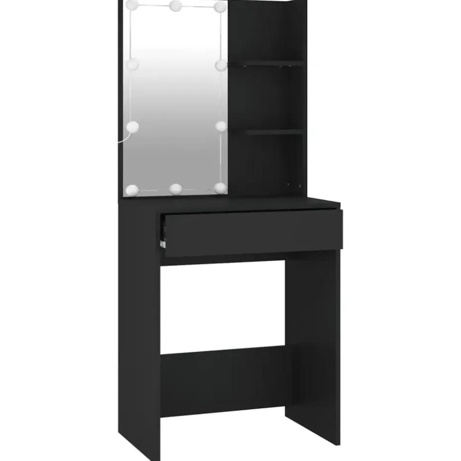 vidaXL - Kaptafel - Zwart - Bewerkt hout