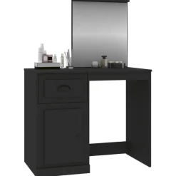 vidaXL - Kaptafel - Zwart - Bewerkt hout