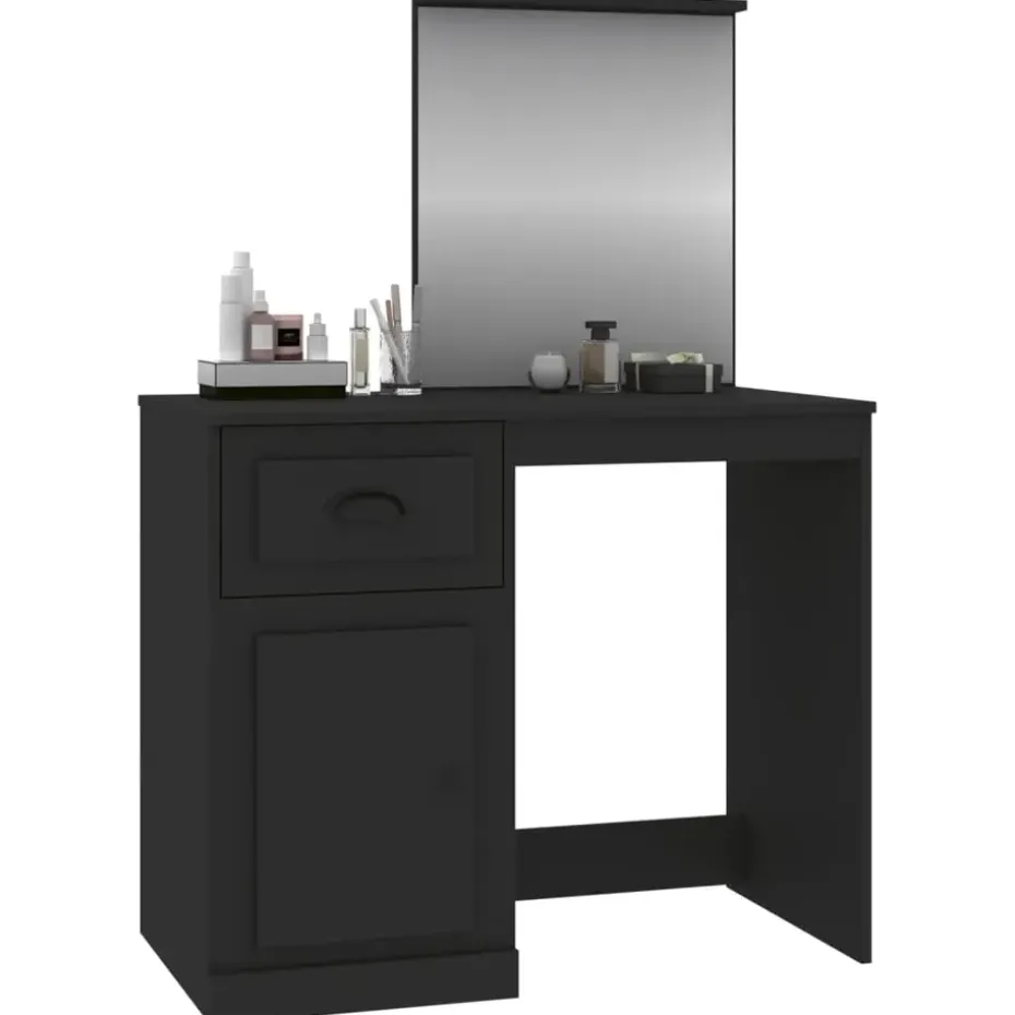 vidaXL - Kaptafel - Zwart - Bewerkt hout