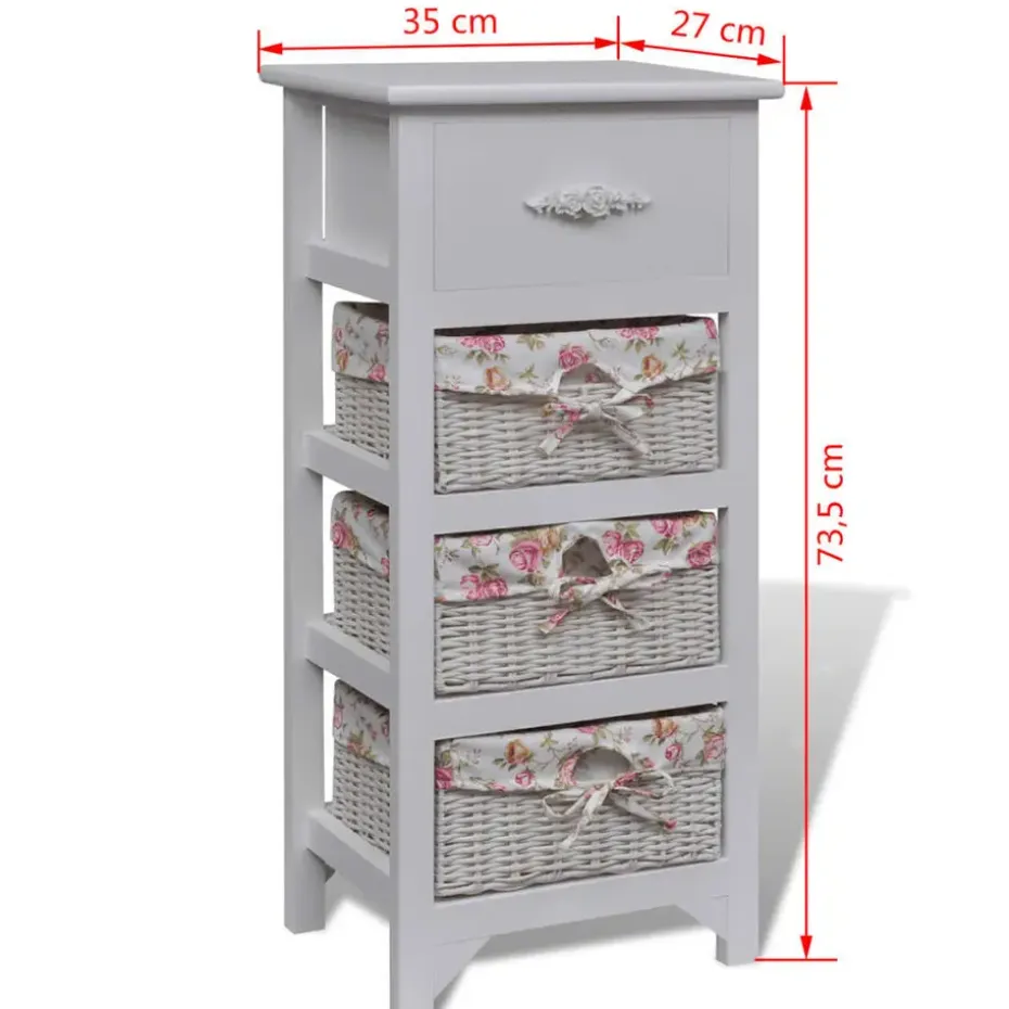vidaXL - Kast - Wit - Hout - 35 x 27 x 73.5 cm