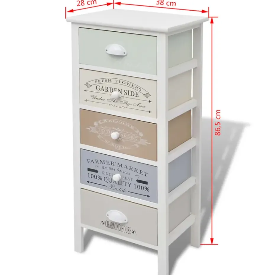 vidaXL - Kast - Wit - Hout - 38 x 28 x 86.5 cm