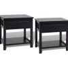 vidaXL - Kast - Zwart - Paulowniahout - 2 stuks